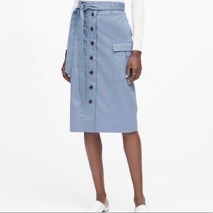 Blue Button-Front Women's Skirt